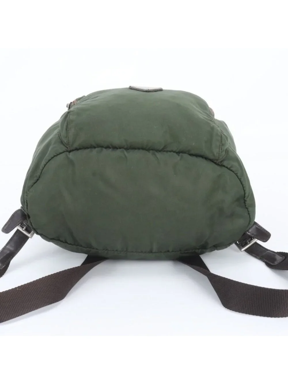 Prada Tessuto Nylon Triangle Logo Leather Backpack
